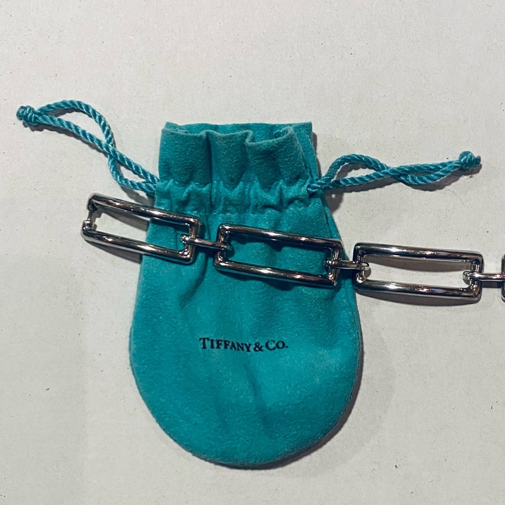 Tiffany & Co. (2002) Sterling Silver Rectangular Link Bracelet 7.5 Inches